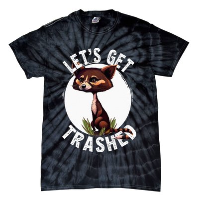Raccoon Let's Get Trashed Vintage Retro Racoon Funny Tie-Dye T-Shirt