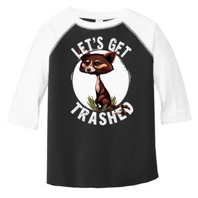 Raccoon Let's Get Trashed Vintage Retro Racoon Funny Toddler Fine Jersey T-Shirt