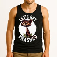 Raccoon Let's Get Trashed Vintage Retro Racoon Funny Tank Top