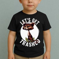 Raccoon Let's Get Trashed Vintage Retro Racoon Funny Toddler T-Shirt