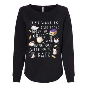 Rat Lover Gift Cute Rat Graphic Book Bookish Coffee Rat Womens California Wash Sweatshirt