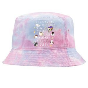 Rat Lover Gift Cute Rat Graphic Book Bookish Coffee Rat Tie-Dyed Bucket Hat