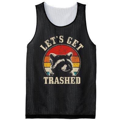 Raccoon LetS Get Trashed Vintage Retro Racoon Funny Mesh Reversible Basketball Jersey Tank