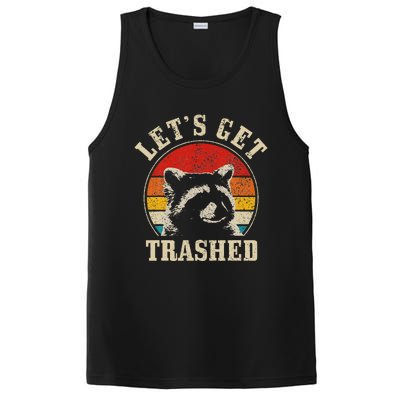 Raccoon LetS Get Trashed Vintage Retro Racoon Funny PosiCharge Competitor Tank