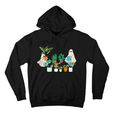 Retro Lady Gardener Ghost Gardening Plants Lover Halloween Hoodie