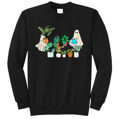 Retro Lady Gardener Ghost Gardening Plants Lover Halloween Sweatshirt