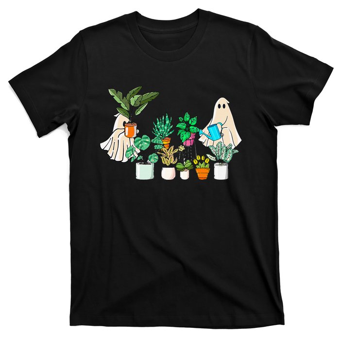 Retro Lady Gardener Ghost Gardening Plants Lover Halloween T-Shirt