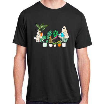 Retro Lady Gardener Ghost Gardening Plants Lover Halloween Adult ChromaSoft Performance T-Shirt