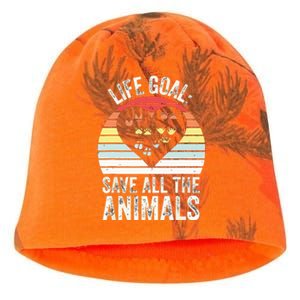 Retro Life Goal Save All Animals Wildlife Rescue Animal Kati - Camo Knit Beanie