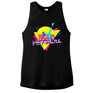 Retro LetS Get Physical Totally 80S Workout Fitness Ladies PosiCharge Tri-Blend Wicking Tank