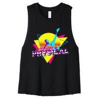 Retro LetS Get Physical Totally 80S Workout Fitness Women's Racerback Cropped Tank