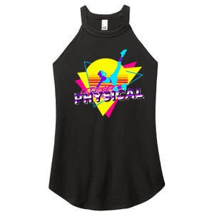 Retro LetS Get Physical Totally 80S Workout Fitness Women's Perfect Tri Rocker Tank