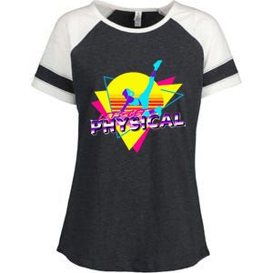 Retro LetS Get Physical Totally 80S Workout Fitness Enza Ladies Jersey Colorblock Tee