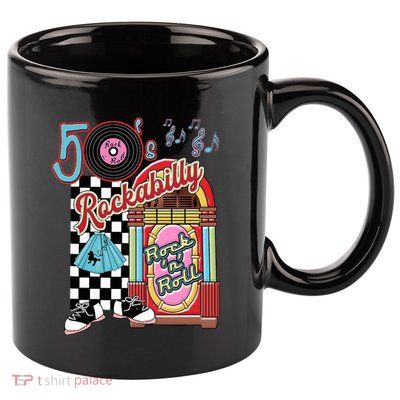 Rockabilly Lets Go To The Hop 1950S Retro Classic Jukebox 11oz C Handle Ceramic Mug