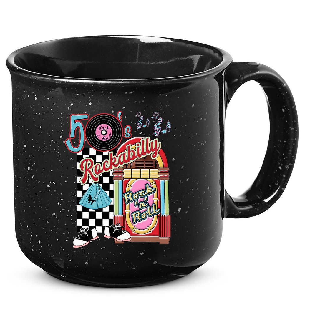 Rockabilly Lets Go To The Hop 1950S Retro Classic Jukebox 15oz Campfire Ceramic Mug