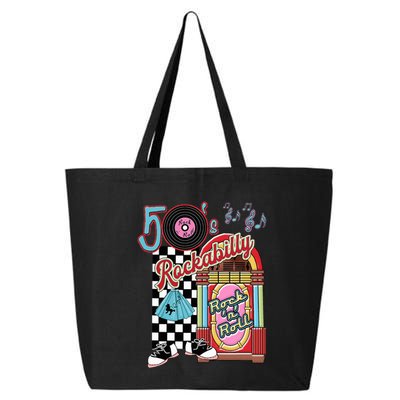 Rockabilly Lets Go To The Hop 1950S Retro Classic Jukebox 25L Jumbo Tote
