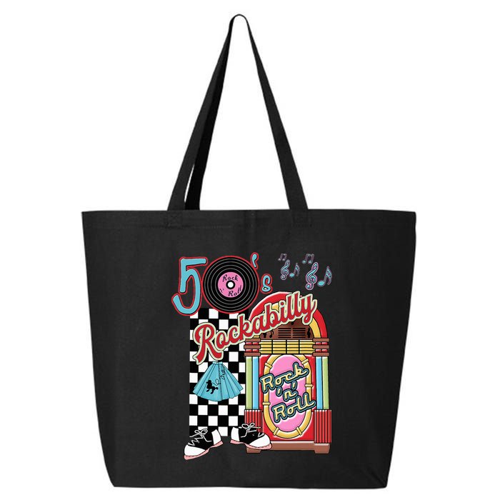 Rockabilly Lets Go To The Hop 1950S Retro Classic Jukebox 25L Jumbo Tote