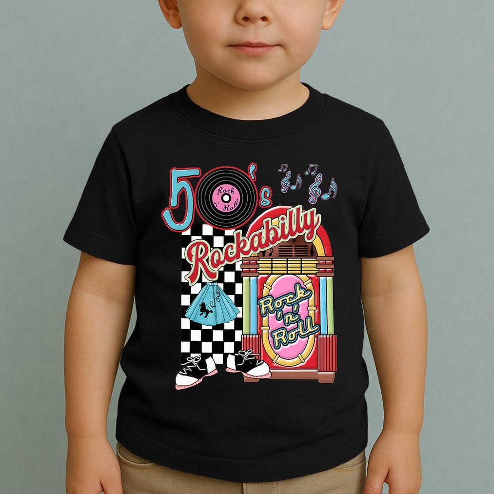 Rockabilly Lets Go To The Hop 1950S Retro Classic Jukebox Toddler T-Shirt