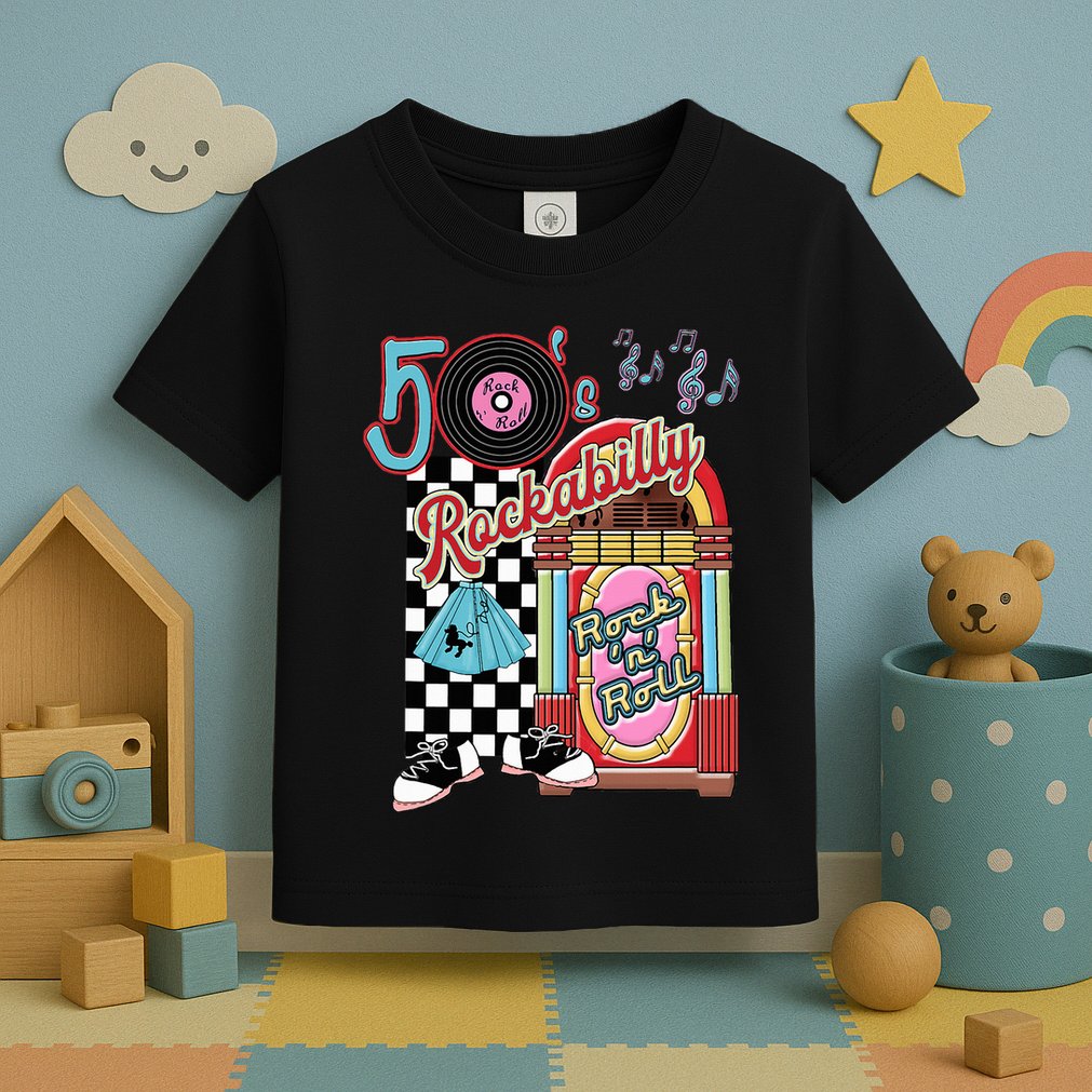 Rockabilly Lets Go To The Hop 1950S Retro Classic Jukebox Toddler T-Shirt