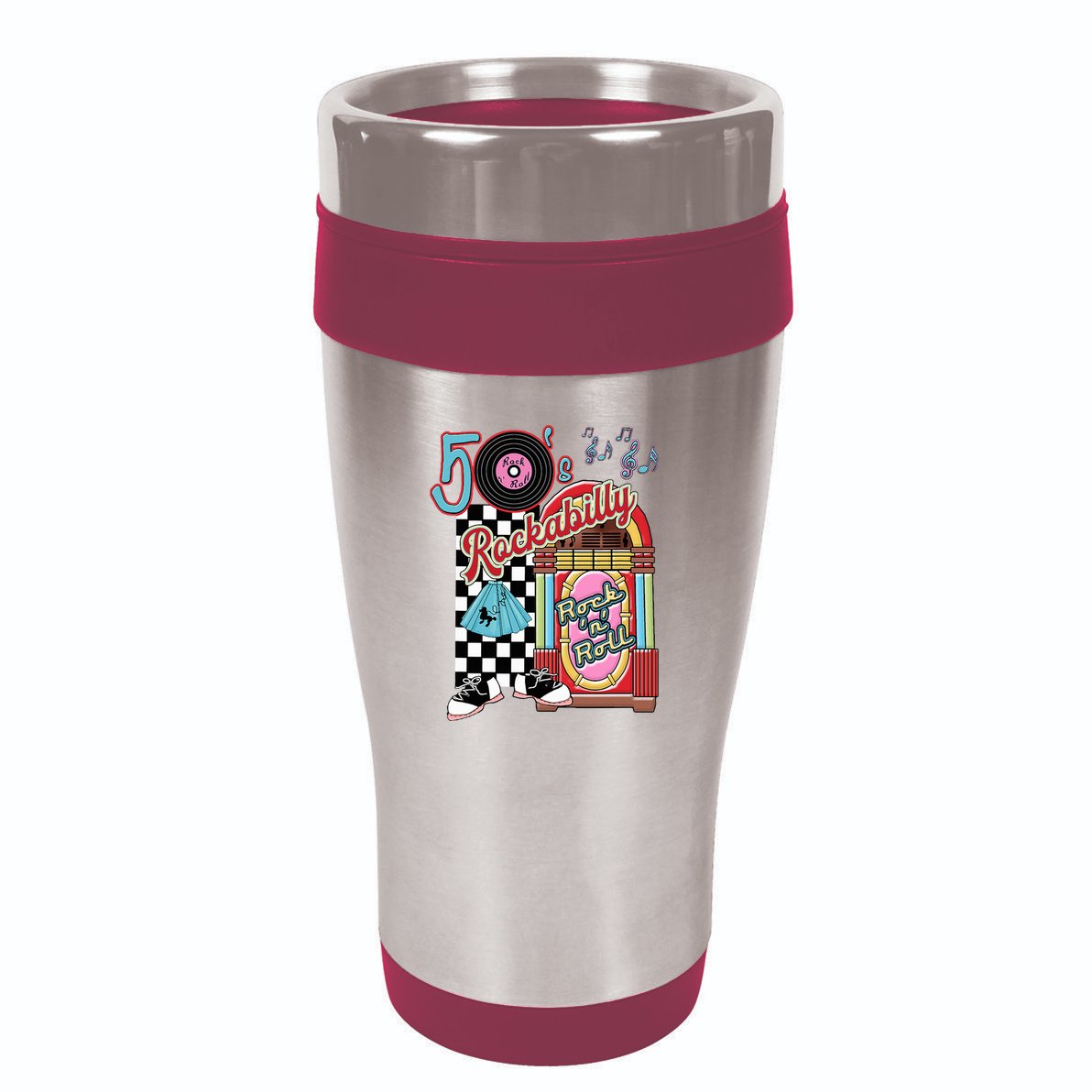 Rockabilly Lets Go To The Hop 1950S Retro Classic Jukebox 16oz Travel Tumbler