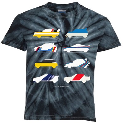 Rally Legends Group B Classic Rally Car Design Kids Tie-Dye T-Shirt