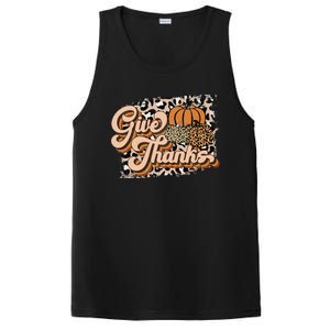 Retro Leopard Give Thanks Pumpkin Season Happy Thanksgiving PosiCharge Competitor Tank