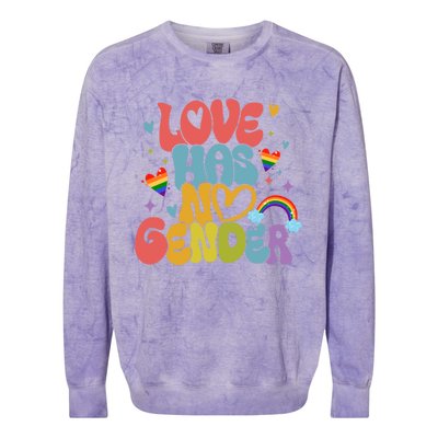 Retro Love Has No Gender Pride Month Lgbtq Meaningful Gift Colorblast Crewneck Sweatshirt