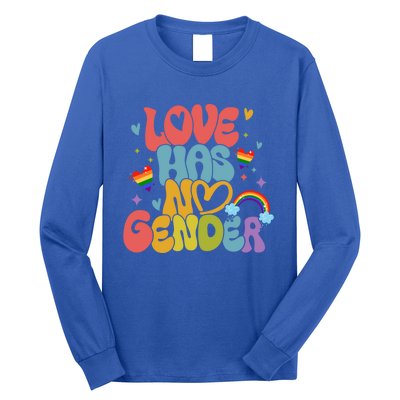 Retro Love Has No Gender Pride Month Lgbtq Meaningful Gift Long Sleeve Shirt