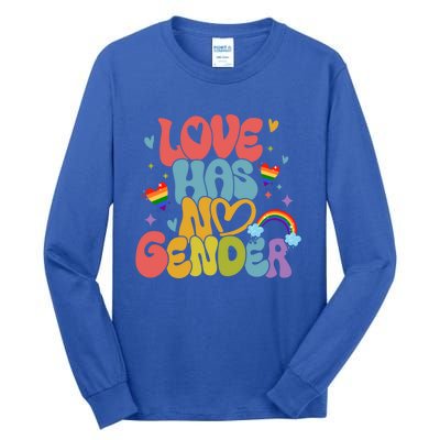 Retro Love Has No Gender Pride Month Lgbtq Meaningful Gift Tall Long Sleeve T-Shirt