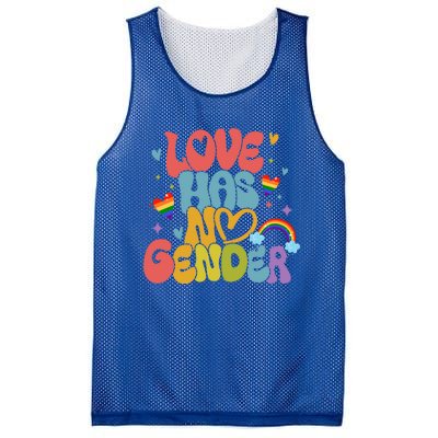 Retro Love Has No Gender Pride Month Lgbtq Meaningful Gift Mesh Reversible Basketball Jersey Tank