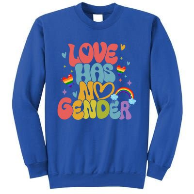 Retro Love Has No Gender Pride Month Lgbtq Meaningful Gift Tall Sweatshirt