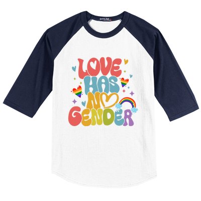 Retro Love Has No Gender Pride Month Lgbtq Meaningful Gift Baseball Sleeve Shirt