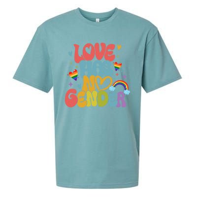 Retro Love Has No Gender Pride Month Lgbtq Meaningful Gift Sueded Cloud Jersey T-Shirt