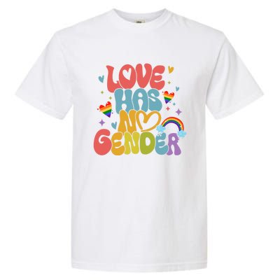 Retro Love Has No Gender Pride Month Lgbtq Meaningful Gift Garment-Dyed Heavyweight T-Shirt