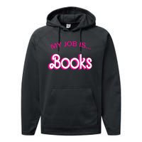 Retro Librarian Humor Funny Library Life My Job Is Books Performance Fleece Hoodie