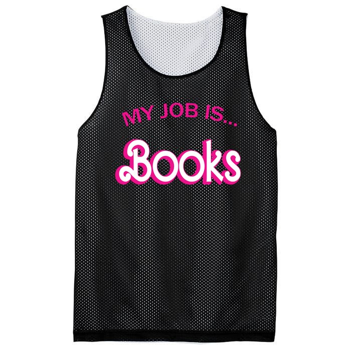 Retro Librarian Humor Funny Library Life My Job Is Books Mesh Reversible Basketball Jersey Tank