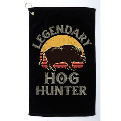 Retro Legendary Hog Hunter Vintage Pig Hog Boar Hunting Cool Gift Golf Towel