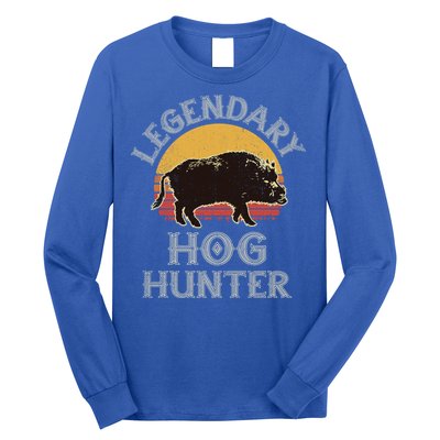 Retro Legendary Hog Hunter Vintage Pig Hog Boar Hunting Cool Gift Long Sleeve Shirt