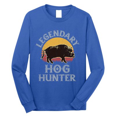 Retro Legendary Hog Hunter Vintage Pig Hog Boar Hunting Cool Gift Long Sleeve Shirt