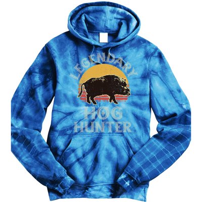 Retro Legendary Hog Hunter Vintage Pig Hog Boar Hunting Cool Gift Tie Dye Hoodie