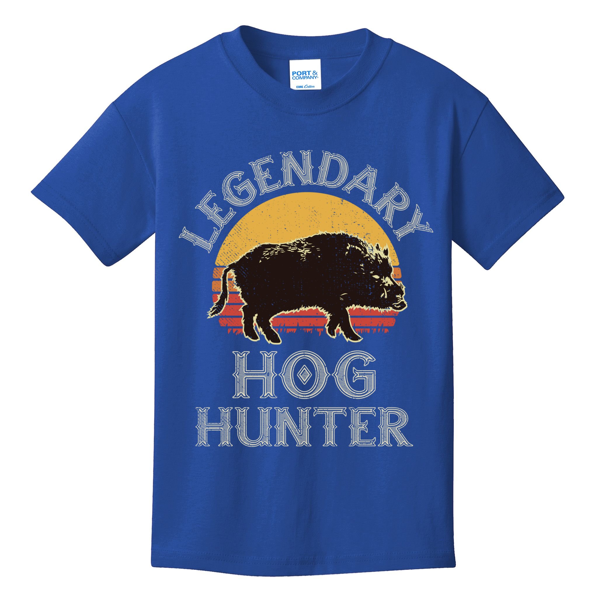Retro Legendary Hog Hunter Vintage Pig Hog Boar Hunting Cool Gift Kids T-Shirt
