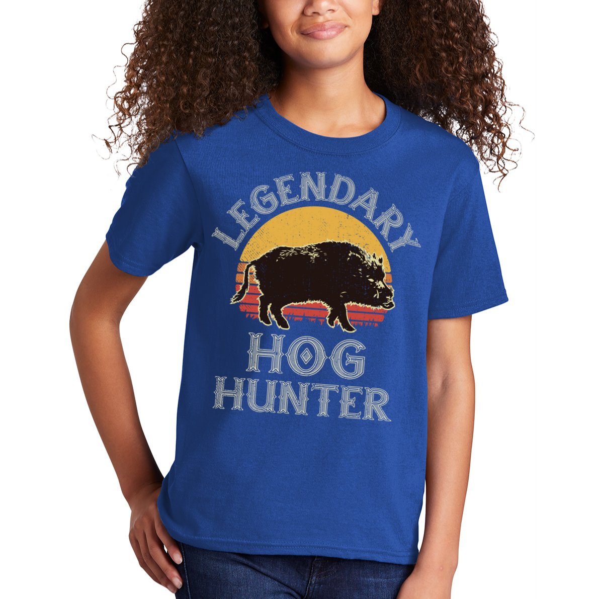 Retro Legendary Hog Hunter Vintage Pig Hog Boar Hunting Cool Gift Kids T-Shirt