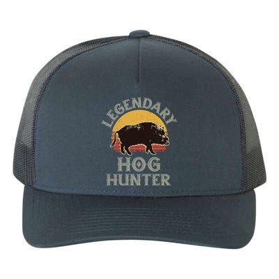 Retro Legendary Hog Hunter Vintage Pig Hog Boar Hunting Cool Gift Yupoong Adult 5-Panel Trucker Hat