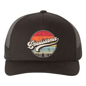 Retro Louisiana Home State La Cool 70s Style Sunset Yupoong Adult 5-Panel Trucker Hat