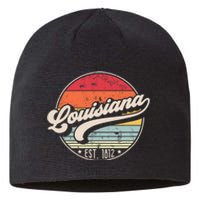 Retro Louisiana Home State La Cool 70s Style Sunset Sustainable Beanie