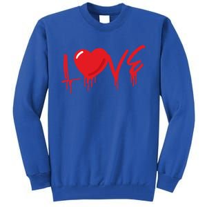 Red Love Heart Valentine's Day Gift Tall Sweatshirt