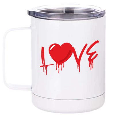 Red Love Heart Valentine's Day Gift 12 oz Stainless Steel Tumbler Cup