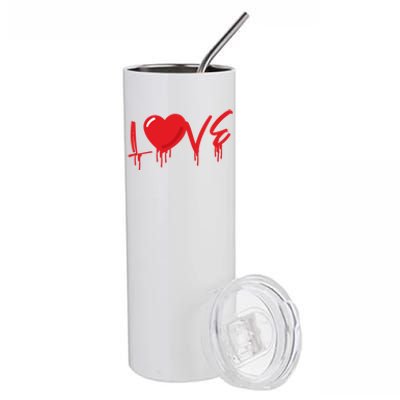 Red Love Heart Valentine's Day Gift Stainless Steel Tumbler