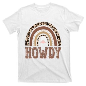 Rainbow Leopard Howdy Rodeo Western Country Southern T-Shirt