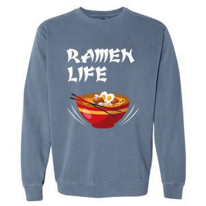 Ramen Life Hoodie Tasty Anime Noodle Bowl Garment-Dyed Sweatshirt